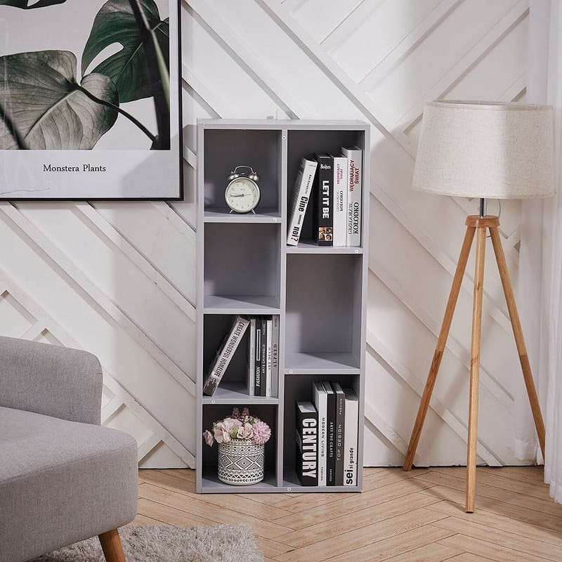 هوم جاليري خزينة كتب رمادي 48x105x24