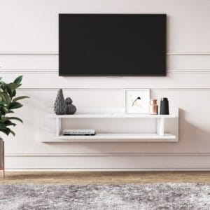 Home Gallery Modern Floating TV Stand - White