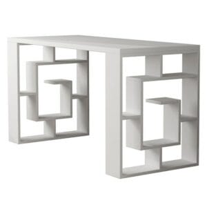 هوم جاليري مكتب منزلي حديث مع رفوف - ابيض