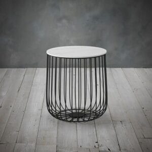 Cage Side Table - White 42X39X39