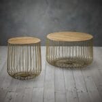 طاولة جانبية على شكل قفص - بيج 34X63X63