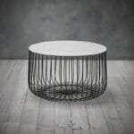هوم جاليري طاولة جانبية على شكل قفص - ابيض 37X63X63