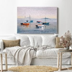 Canvas Wall Art, Abstract Framed Portrait of Sailing Boat