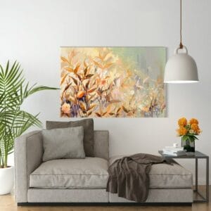 Canvas Wall Art, Abstract Framed Portrait of colorful flower