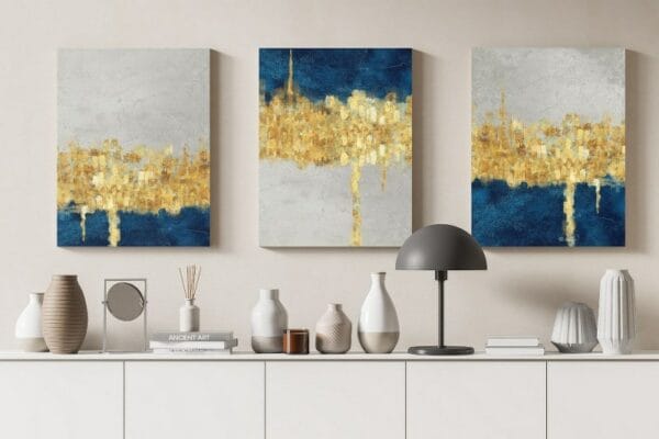 Canvas Wall Art, Abstract Framed Portrait of Drawing resin geode and functional art