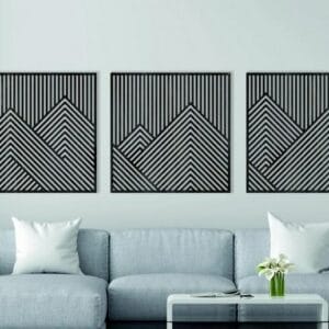Mountain Modern Wood Wall Art Set of 23 Panel Each 60x60