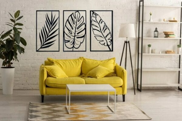أوراق معدنية استوائية - طقم من 3 قطع 75 × 40