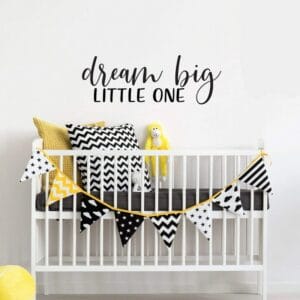 Dream Big Little One wall Sticker 55x28 cm Black