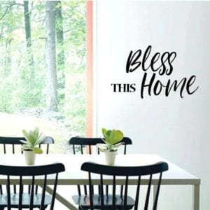 Bless This Home wall Sticker art 55x35 cm Black