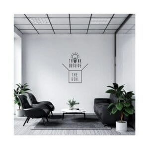 Think Outside The Box wall Sticker  art 65x55 cm Black