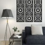 Decorative arabesque style wall Sticker art 3 panels 80X80 cm