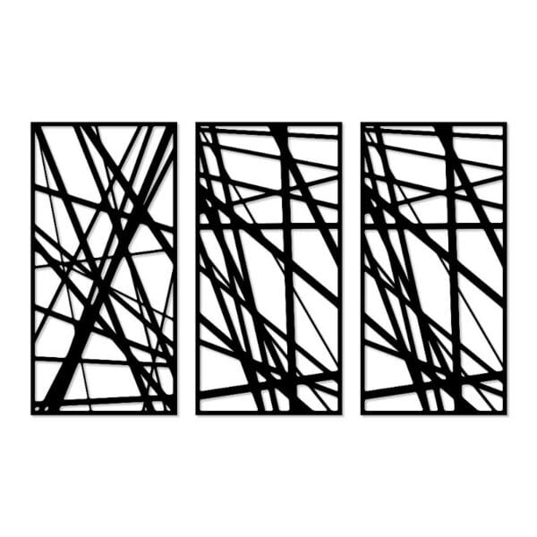 Decorative Abstract linear pattern wall Sticker art 3 panels 80X130 cm