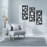 ملصق حائط ستيكر هندسي - مجموعة من 3 قطع 80x30