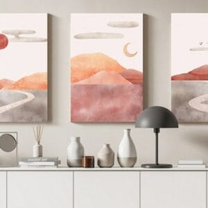 Watercolor canvas minimal landscape covers printed wall art