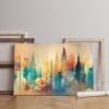 abstract art with watercolor canvas stain Printed wall art