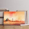 abstract mosque desert canvas watercolor background paper ramadan eid Printed wall art