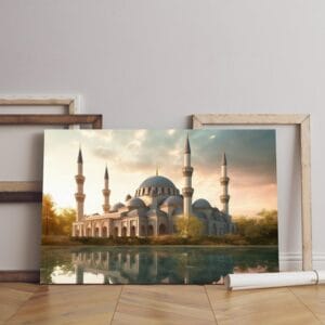 heart chechnya mosque canvas grozny chechnya russia Printed wall art
