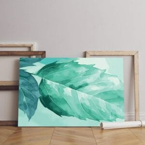leaf watercolor Printed Canvas wall art