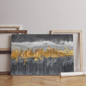 minimalism golden abstract canvas Printed wall art