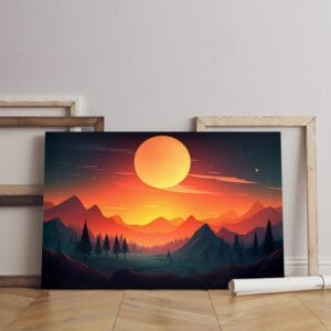 obscuration illustration canvas color Printed wall art