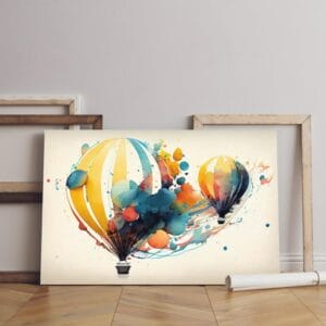 watercolor canvas balloons abstract art air balloons Printed  wall art