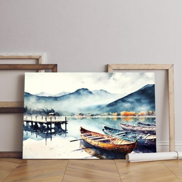 digital-watercolor canvas painting-panorama-landscape Printed wall art