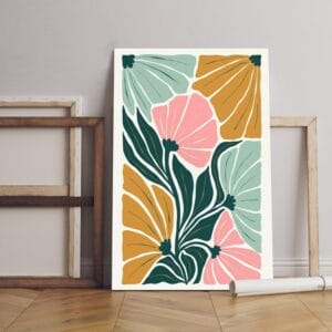 abstract floral poster canvas Printed wall art