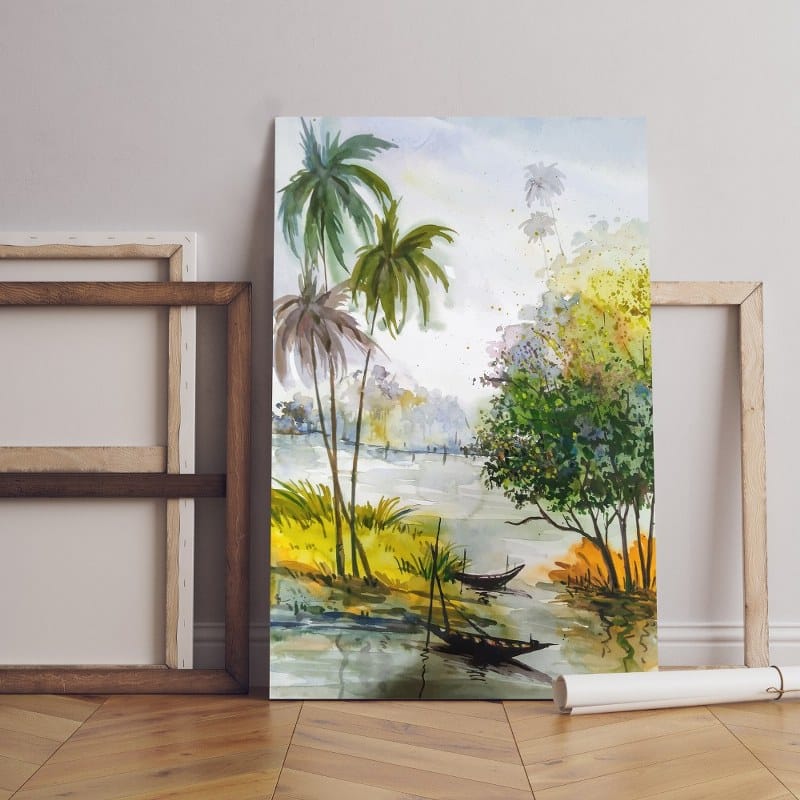 beautiful nature hand drawn canvas watercolor Printed wall art