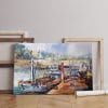 watercolor canvas fishing boats Printed wall art
