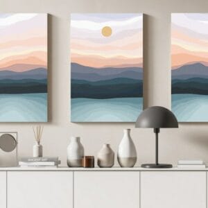 set three beautiful canvas contemporary Printed wall art