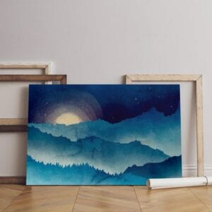 watercolor canvas winter solstice Printed wall art