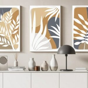 hand drawn flat design boho canvas Printed wall art