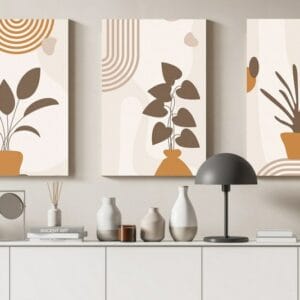 hand drawn flat design canvas boho Printed wall art