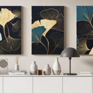Listyya gikgo zoloto canvas Printed wall art