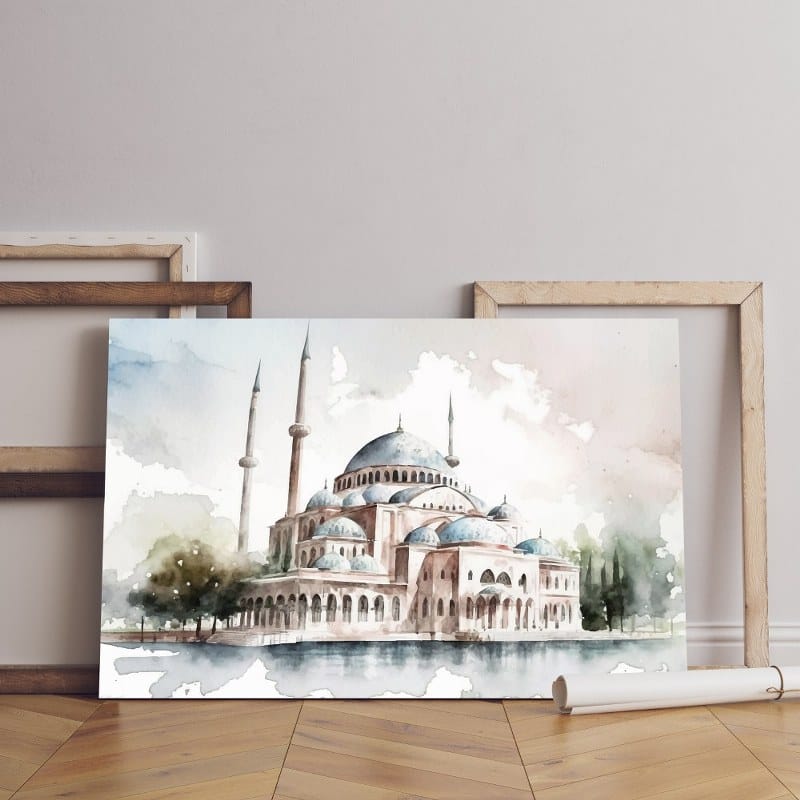 beautiful mosque selimye canvas Printed wall art