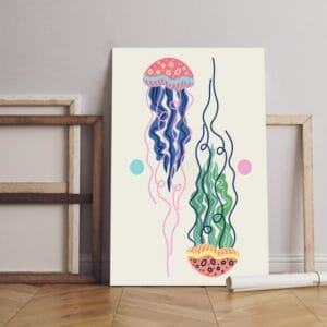 animal jellyfish canvas underwater Printed wall art