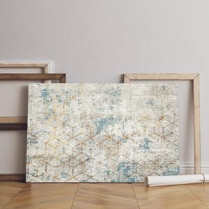 simple abstract line canvas art pattern retro carpet Printed wall art