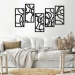 ملصق حائط هندسي 60x150 أسود