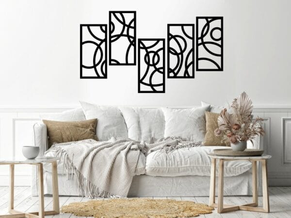 ملصق حائط هندسي 60x150 أسود
