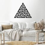 ملصق حائط على شكل هرمي هندسي 60x60 أسود