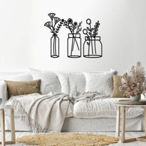 Plant pots Wood Wall art 60x80 Black