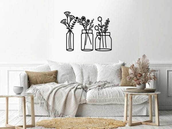 Plant pots wall Sticker 60x80 Black