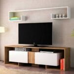 هوم جاليري وحدة تلفاز 45x30x180 بني * أبيض