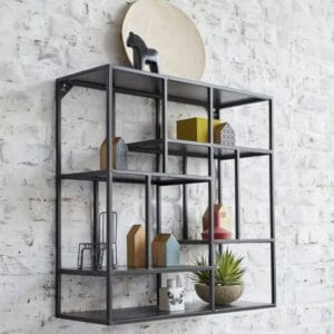 Home glass shelf 70x70x30 black