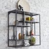 Home glass shelf 70x70x30 black