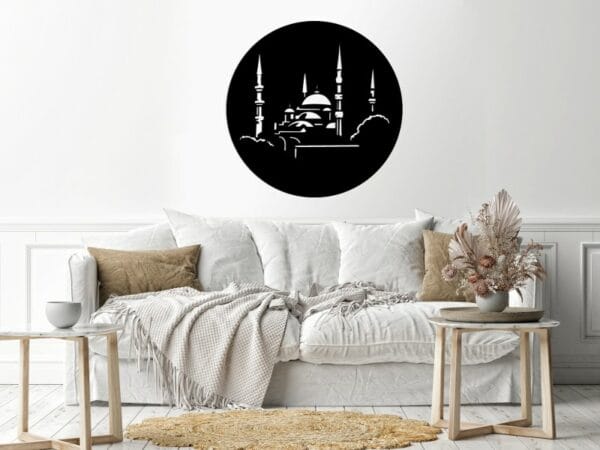 Ottoman mosque wall Sticker  60x60 Black