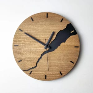 Modern Wall Clock with Numbers Silent Unique Wood Minimalist Wall Clock With hour lines