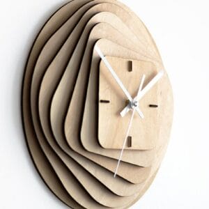 Beautiful Wooden Wall clock round to Square