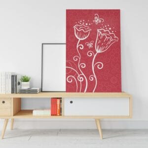 beautiful Two white flower canvas in phoshia background Printed wall art