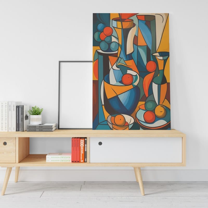 أطباق وزجاجات كوكتيل الفواكه المتوسطية مطبوعة على قماش جداري